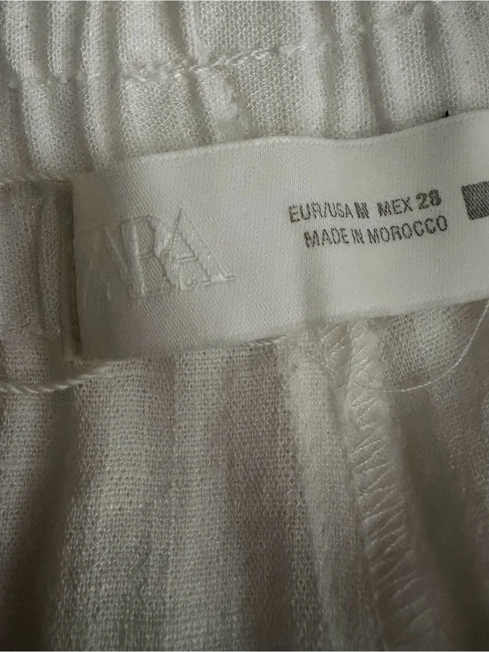 Zara Women’s White Drawstring Linen-Blend Jogger Pants